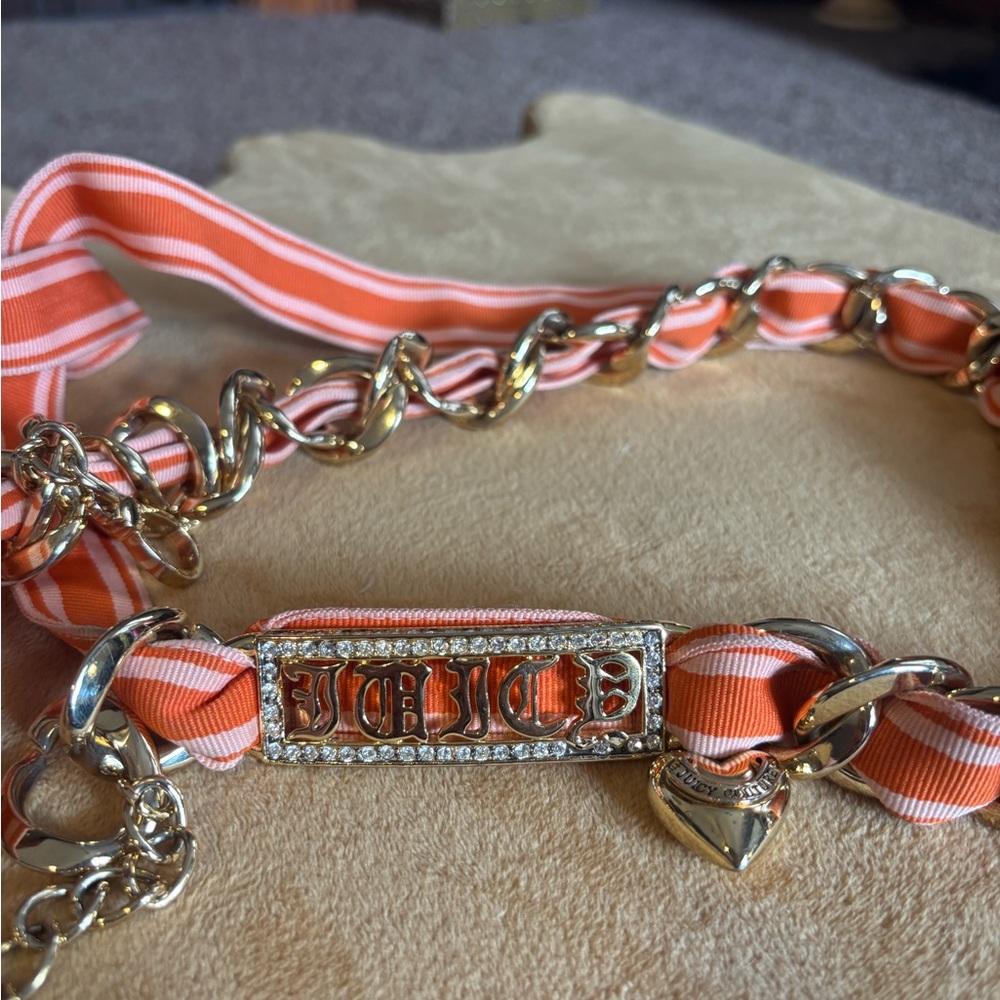 Juicy Couture Striped Orange and Gold Belt - Picture 4 of 4